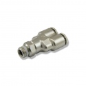 Conector metálico en Y 6mm con rosca 1/8\'\'