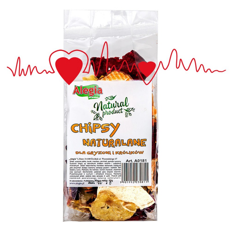 Alegia - Chipsy naturalne 90g - mieszanka warzyw i owoców