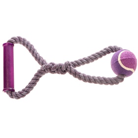 HappyPet Knots Tennisball - Tennisball mit geflochtenem Seil