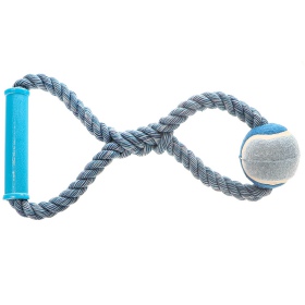 HappyPet Knots Tennisball - Tennisball mit geflochtenem Seil