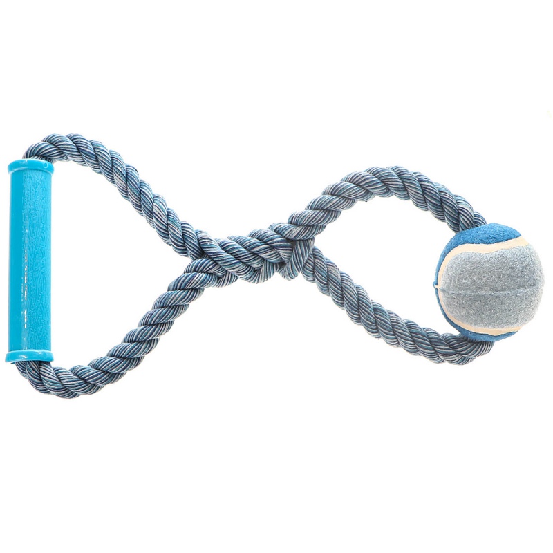 HappyPet Knots Tennis Ball con corda intrecciata