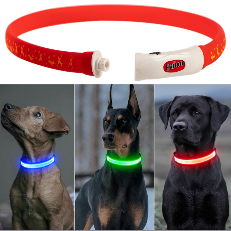 Hilton Flash Collar in Red - Adjustable LED Safety