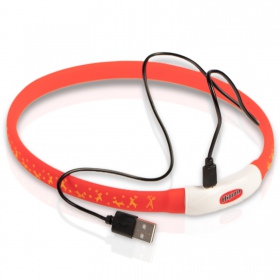 Hilton Flash Halsband ROT - leuchtendes LED-Halsband von 15cm - 55cm