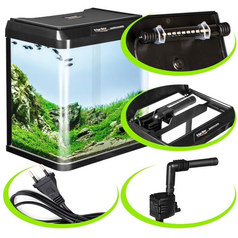 Kruger Meier Como Aquarium 7l - Czarny Zestaw