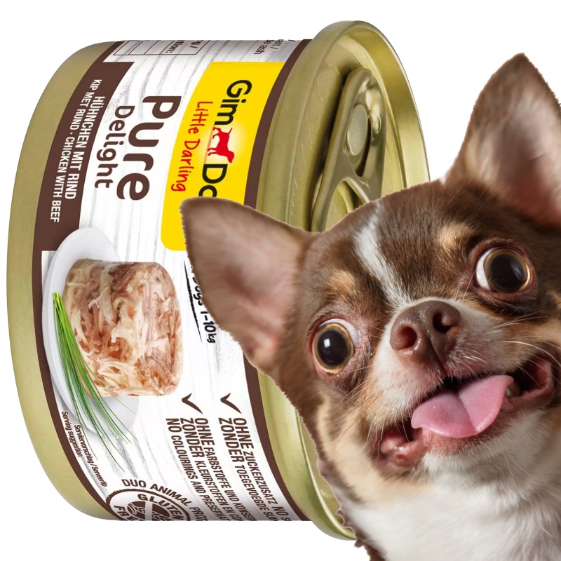 Gimdog Pure Delight 85g - Futter für kleine Hunde mit Huhn und Rind in Gelee