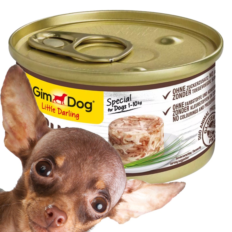 Gimdog Pure Delight 85g - Futter für kleine Hunde mit Huhn und Rind in Gelee