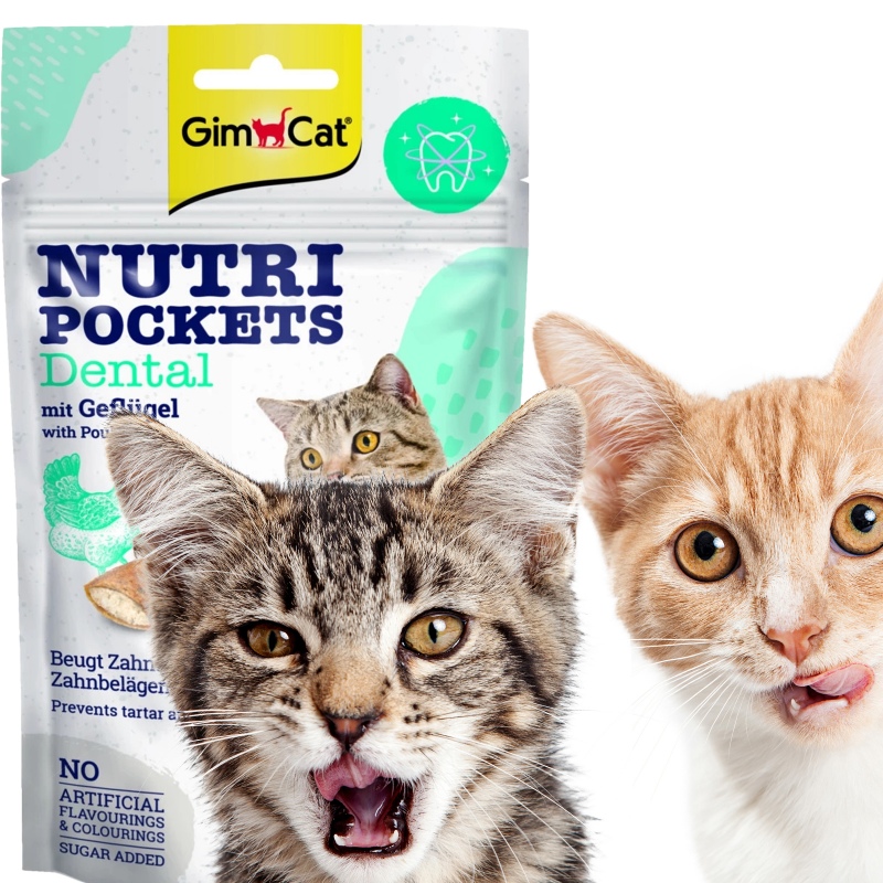 GimCat Nutri Pochets Dental - Katzenleckerlis für die Zähne