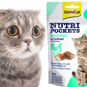 GimCat Nutri Pochets Dental - Katzenleckerlis für die Zähne