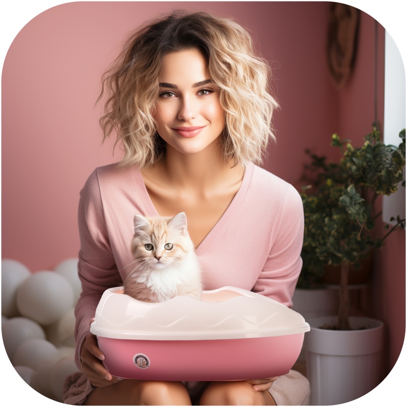 Furrever Friends Purrfect Point Pink mit Scoop - kleine Katzentoilette mit Schaufel