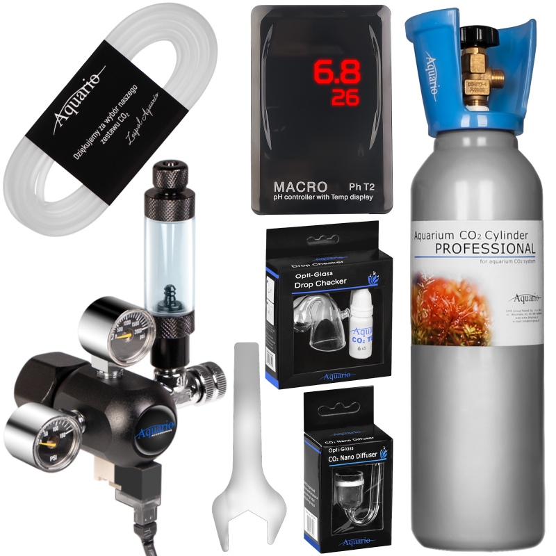 Aquario Exclusive 2.0 - CO2 set with solenoid valve and pH computer + 5l cylinder