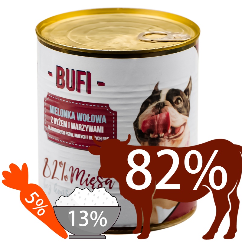 Bufi Karma dla Psów Premium 415g - 82% Mięsa