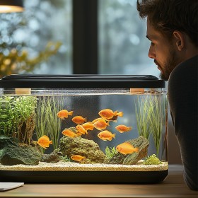 Terrário com Planta Artificial Grama Alta