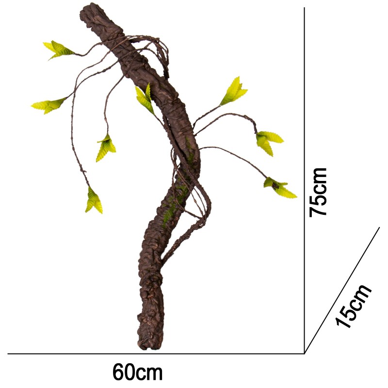 Terrario Artificial Branch with Leaves