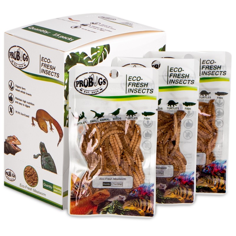 ProBugs Eco-Fresh Mealworm 20g - свежие личинки мучного червя