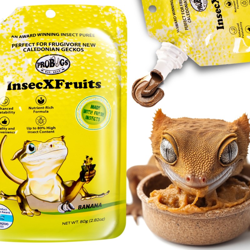 Probugs Crested Gecko Set Plus - dieta completa para gecos crestados, insectos y gel con vitaminas.